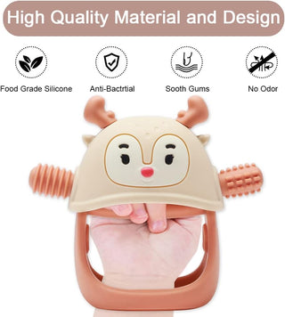 Smily Mia Breastfed Baby Pacifiers, Baby TeethingToys for 0-6Months, Baby Teethers for 3-6Months, Hand Teether For Infants, Baby Essentials&Baby Registry for New Born, Baby Must Need Items, light blue