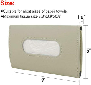 Carstuus Fredysu Leather Premium Napkin & Tissue Holder, For Backseat And Car Visor, Cartbox02B, Black