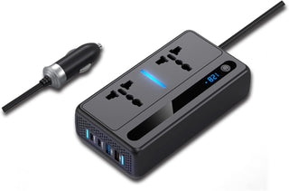 LEVADA PLUS Car Power Inverter 200W – 12V DC to 220V AC Car Inverter- 2 USB and 2 USB Type-C Support QC3.0 36W and 30W- for Cars and SUVs (Edition 2024)