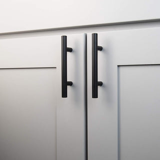 Sawanork 5 Pack Flat Black 3 Inch Center-to-Center Bar Cabinet Pull Modern Cabinet Hardware Kitchen Cabinet Ideal for Cabinet, Drawer, Cupboard and Wardrobe (Black)