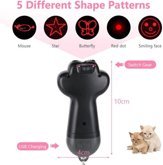 Mumoo Bear Cat Toys, Laser Pointer with 5 Adjustable Patterns, USB Recharge Laser, Long Range and 3 Modes Training Chaser Interactive Toy, Dog Laser Toy