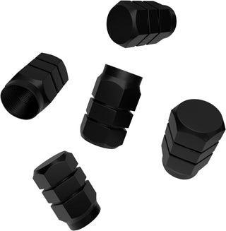 BOROLA Car Tire Valve Stem Caps with Hexgon Style(Black, Pack of 5)