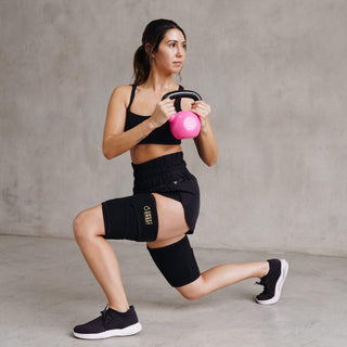 Sports Research Sweet Sweat Thigh Trimmers for Men & Women Increases Heat and Sweat Production to The Thigh Area Includes Mesh Carrying Bag (Medium, Yellow)