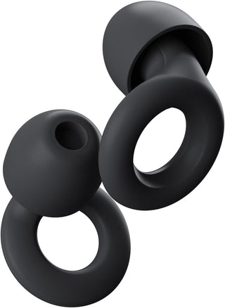 Loop Quiet - Ear Plugs for Sleep – Super Soft, Reusable Hearing Protection in Flexible Silicone for Noise Reduction & Flights - 8 Ear Tips in XS/S/M/L - SNR 24dB & NRR 14 Noise Cancelling - Black