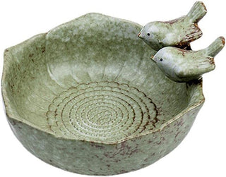 JARPSIRY QIANSHENG Ceramic Birdbath Bowl Wild Bird Feeder Bird Food Holder Container Bird Feeding Tray for Outside Bee Bird Water Bath Outdoor Garden Courtyard Decoration