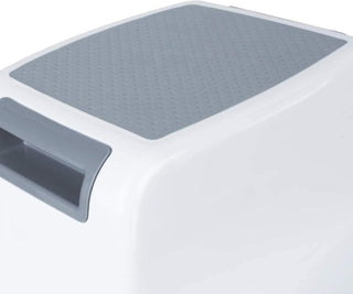 Mumoo Bear Dual Height Step Stool for Kids Toddler's Potty Training and Use in the Bathroom or Kitchen Versatile Two Design Growing Children Soft Grip Steps Provide, white