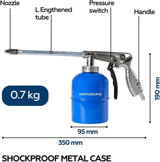 NORDBERG Air washing gun NP9004, tank capacity 0.9 l, working pressure 3.5 bar