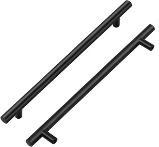 Home Expert 10 Pack 7.38'' Matte Black Cabinet Pulls Stainless Steel Cabinet Handles 7-3/8 inch Length Matte Black Drawer Pulls 5 inch Hole Center Kitchen Drawer Pulls
