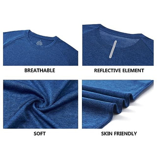 Gaiatiger 3 Pack Men T-Shirt Quick Dry Work Shirts Moisture Wicking Active Athletic Training Short Sleeve Tops