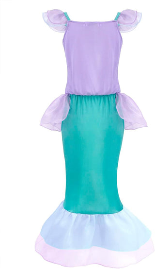 WonderBabe Little Girl Mermaid Princess Dresses Ariel Costume for Grils Birthday Party Halloween Cosplay Outfit with Accessories
