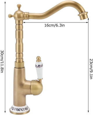FUIK Brass Kitchen Faucet, Simple Installation Kitchen Faucet All Copper European Antique for Bar for Home (Antique)