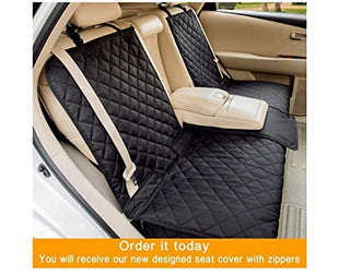 Waterproof Dog Car Seat Covers Pet Seat Cover Nonslip Bench Seat Cover Compatible for Middle Seat Belt and Armrest Fits Most Cars, Trucks, SUVs