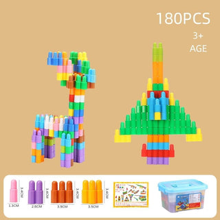 PYEBE Kids 180pcs Building Blocks Construction Set Toy - Learning STEM Toys Educational Kit Child - 10 Colors Building Toys for Kids Ages 3+