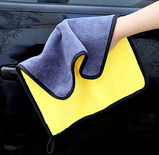 Showay 3pcs Microfiber Car Drying Towel for Car Cleaning and Detailing, Double Sided, Extra Thick Plush Microfiber Towel Lint Super Absorbent Detailing Towel for Car | Windows | Screen and Kitchen |
