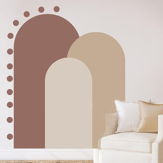 CAMAQUI Large Bohemian Arch Wall Decal Boho Rainbow Abstract Wallpaper Wall Stickers for Girls Bedroom Toddler Room Nursery Wall Decor
