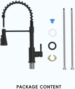 DAYONE Waterfall Kitchen Sink Tap with Pull Out Sprayer, Matte Black Kitchen Faucet Raindance 3 Modes, Modern Stainless Steel 1 Hole Sink Mixer, 360° Swivel & Single Handle, DAY-CR2546