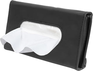 Carstuus Fredysu Leather Premium Napkin & Tissue Holder, For Backseat And Car Visor, Cartbox02B, Black
