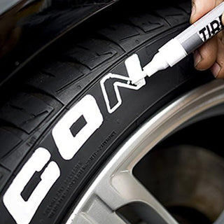Tire Ink | Paint Pen for Car Tires | Permanent and Waterproof | Carwash Safe (White, 1 Pen)