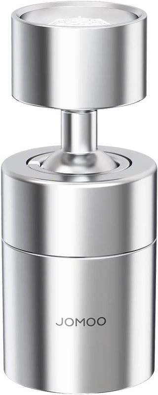 JOMOO Water Saving Faucet Aerator, 360° Swivel Splash Proof Faucet Extender for Kitchen Sink, Dual-function 2-Flow Sprayer Faucet Head for Bathroom Sink, Chrome