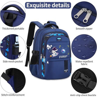 Yoawllty School Bag for Boys, Space Backpack for Boys Kids Elementary School Bags Middle Primary School Book Bag Lightweight School Bag for Students