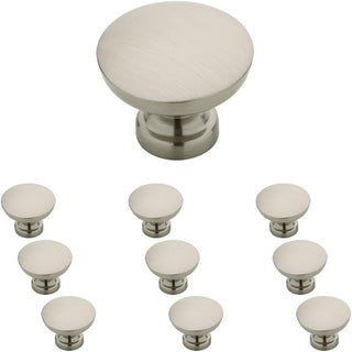 Franklin Brass Flat Top Round Kitchen Cabinet Knobs or Drawer Knobs 1-3/16" (30mm), 10-Pack Warm Chestnut Cabinet Hardware P29523K-WCN-B
