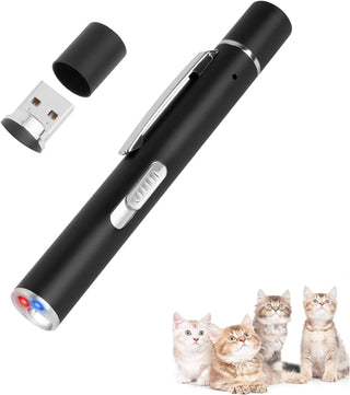 Mumoo Bear Cat Toys, Laser Pointer with 5 Adjustable Patterns, USB Recharge Laser, Long Range and 3 Modes Training Chaser Interactive Toy, Dog Laser Toy