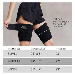 Sports Research Sweet Sweat Thigh Trimmers for Men & Women Increases Heat and Sweat Production to The Thigh Area Includes Mesh Carrying Bag (Medium, Yellow)