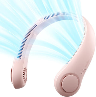 JISULIFE Portable Neck Fan, Hands Free Bladeless Fan, 4000 mAh Battery Operated Wearable Personal Fan, Leafless, Rechargeable, Headphone Design, USB Powered Desk Fan,3 Speeds-Green