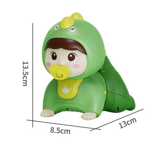 ECVV Baby Crawling Musical Toy Dinosaur Shape Sounds & Light Crawling Toys Tummy Time Learning Educational Toy for Toddlers (Pink)