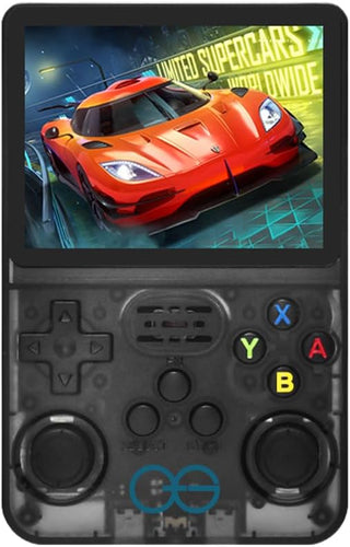 QuantumG - R36S Retro Handheld Game Console with 3.5 Inch IPS HD Display, Linux System, 1000 Inbuilt Games, 64GB Game Card – Compact Pocket Video Game (Purple)