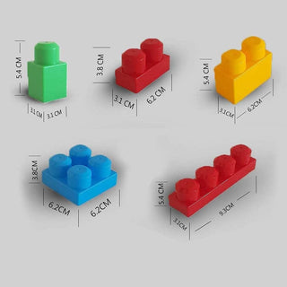 A&E Kids Building Blocks 55 Pieces large Big jumbo Mega Bricks construction educational Multi color block brick Assemble BPA Free toy set bag safe for kids مكعبات اطفال العاب