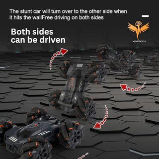 MONOCUS™ RC Car Stunt Toy, 2.4GHz Remote Control Car, Gesture Sensor Kids Car with Lights, Music, and Spray Launcher.