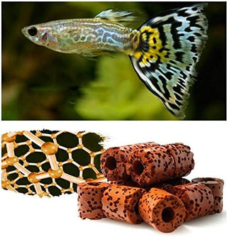 ANTOLE 2 Pack/Set 12 IN 1 Aquarium Filter Media Ceramic Biochemical Ball Activated Carbon Bio Balls Fish Tank Medium Aquarium Accessories Clear Water with Filter Net Bag 500g