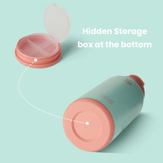 bottlebottle BOTTLE BOTTLE 32oz Insulated Water Bottle Stainless Steel Sport Water Bottle with Straw Dual-use Lid Design for Gym with Pill Box (green)