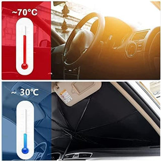 TDOO Car Sun Shade,for Car Front Windshield, Car Umbrella Sun Shade Cover, Foldable UV Reflector And Heat, Sunshade for Cars, Fits Most Vans SUVS (57 x 31 In) (A), Black