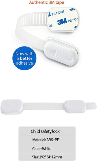 HavenHause Pack of 2 Refrigerator Fridge Lock - Child Safety Lock for Freezer, Cabinet, Drawers, Door - Black by