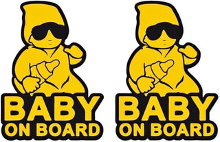 HMDAN Baby on board car sign,Baby On Board Sticker For Cars, Baby on board window sticker And Styling Sign, Baby on board bumper sticker Baby on board safety sign,Yellow