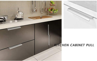 JOOJA 10 Pack Modern Style Finger Edge Pull Furniture DrawerHandles Hidden Cabinet Kitchen Drawer Handles Knobs,Black 150mm