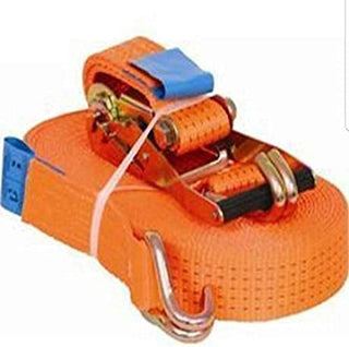 AQSON 2 Pcs Pack of Heavy Duty Cargo Lashings Straps Ratchet & Fastening Tape Tie Down Hook 2”x10 Metre - Orange; BRAND