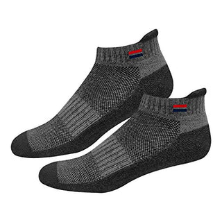 NAVYSPORT Men's Low Cut Athletic Cotton Cushion Ankle Socks with Sports Tab, Pack of 3 (Free Size)