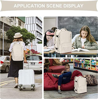 Travel Backpack for Airline Approved, Black Carry on Backpack, Waterproof Outdoor Sports Rucksack Casual Daypack Fit 15.6 Inch Laptop with USB Charging Port Shoes Compartment