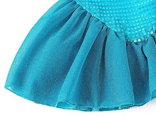 WonderBabe Little Girl Mermaid Princess Dresses Ariel Costume for Grils Birthday Party Halloween Cosplay Outfit with Accessories