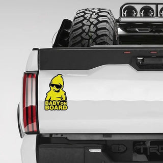 HMDAN Baby on board car sign,Baby On Board Sticker For Cars, Baby on board window sticker And Styling Sign, Baby on board bumper sticker Baby on board safety sign,Yellow