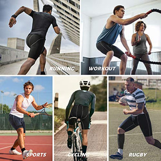 Roadbox Compression Shorts for Men 3 Pack Cool Dry Athletic Workout Underwear Running Gym Spandex Baselayer Boxer Briefs