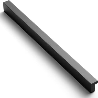 Goo-Ki Cabinet Handles 12 PCS - Black Drawer Pulls 5 in (128mm) Hole Centers - Tilted Solid Drawer Handles for Kitchen Cabinet Pulls - Finger Pull