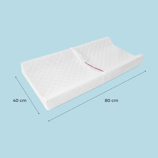 The Moon Brand Sided Water Proof Diaper Changing Mat, 80Cm With Easy to Clean Cover Safety Strap, Fits All Standard Changing Tables/Dresser Tops, Safe and Comfortable Changing Pad -White