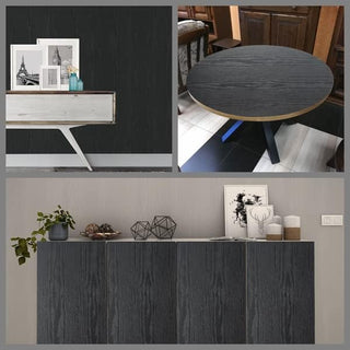 Arthome White Wood Paper,43.5x305cm Self Adhesive Wallpaper Waterproof Gloss PVC Vinyl, Oil Proof Paper for Furniture Cover Surface,Countertop,Kitchen