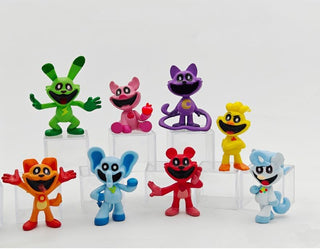 CGCHAONI 8PCS Smiling Critters Action Models - Collectible Models for Fans, Catnap Cartoon Monster Game Series Models, Ideal Birthday Cake Toppers (B-8PCS)