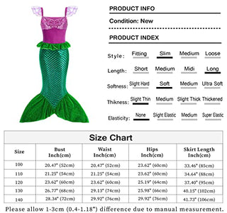 WonderBabe Little Girl Mermaid Princess Dresses Ariel Costume for Grils Birthday Party Halloween Cosplay Outfit with Accessories