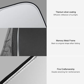 Rescien Foldable Car Windshield Sunshade with Storage Pouch,Front Windshield Reflective Sunshad,Car Front Window for Top Blocks UV Rays and Sun Heat Protection, Keeps Vehicle Coolerï¼ˆ56 * 31.5inchï¼‰